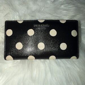 Kate Spade Black and Cream Polka Dot Wallet